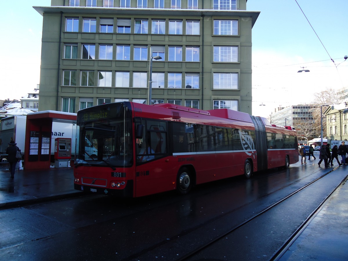 (131'151) - Bernmobil, Bern - Nr. 801/BE 612'801 - Volvo am 29. November 2010 beim Bahnhof Bern