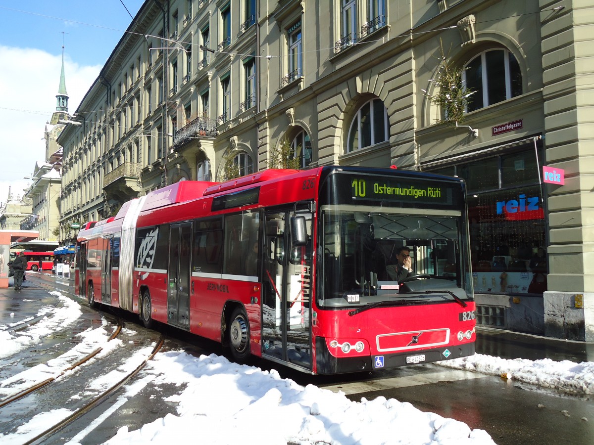 (131'158) - Bernmobil, Bern - Nr. 826/BE 612'826 - Volvo am 29. November 2010 beim Bahnhof Bern