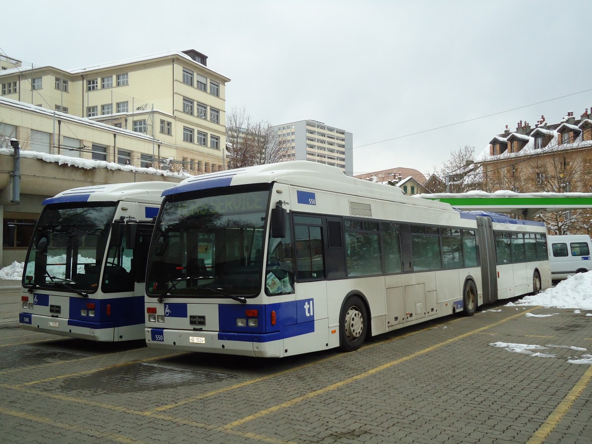 (131'212) - TL Lausanne - Nr. 550/VD 1524 - Van Hool am 5. Dezember 2010 in Lausanne, Dpt Borde
