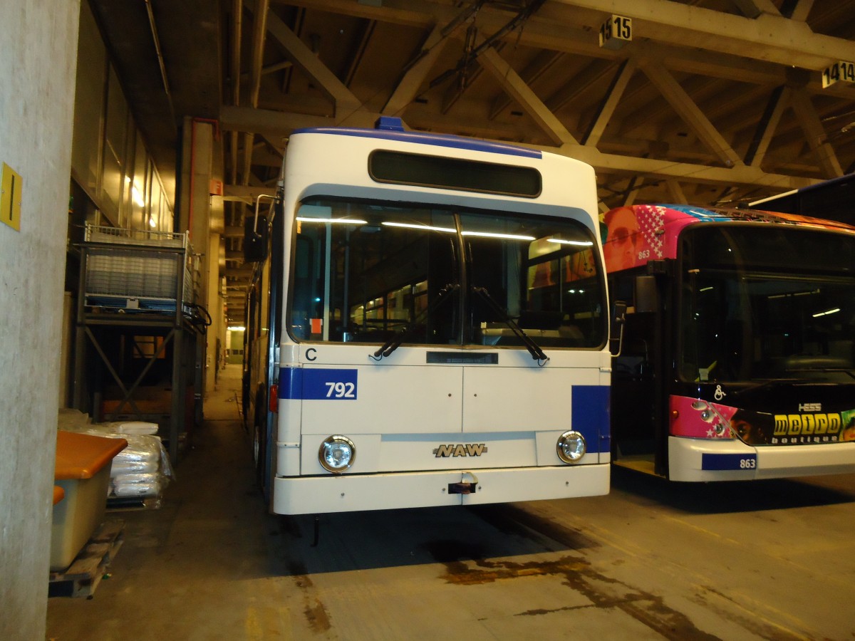 (131'293) - TL Lausanne - Nr. 792 - NAW/Lauber Trolleybus am 5. Dezember 2010 in Lausanne, Dpt Borde