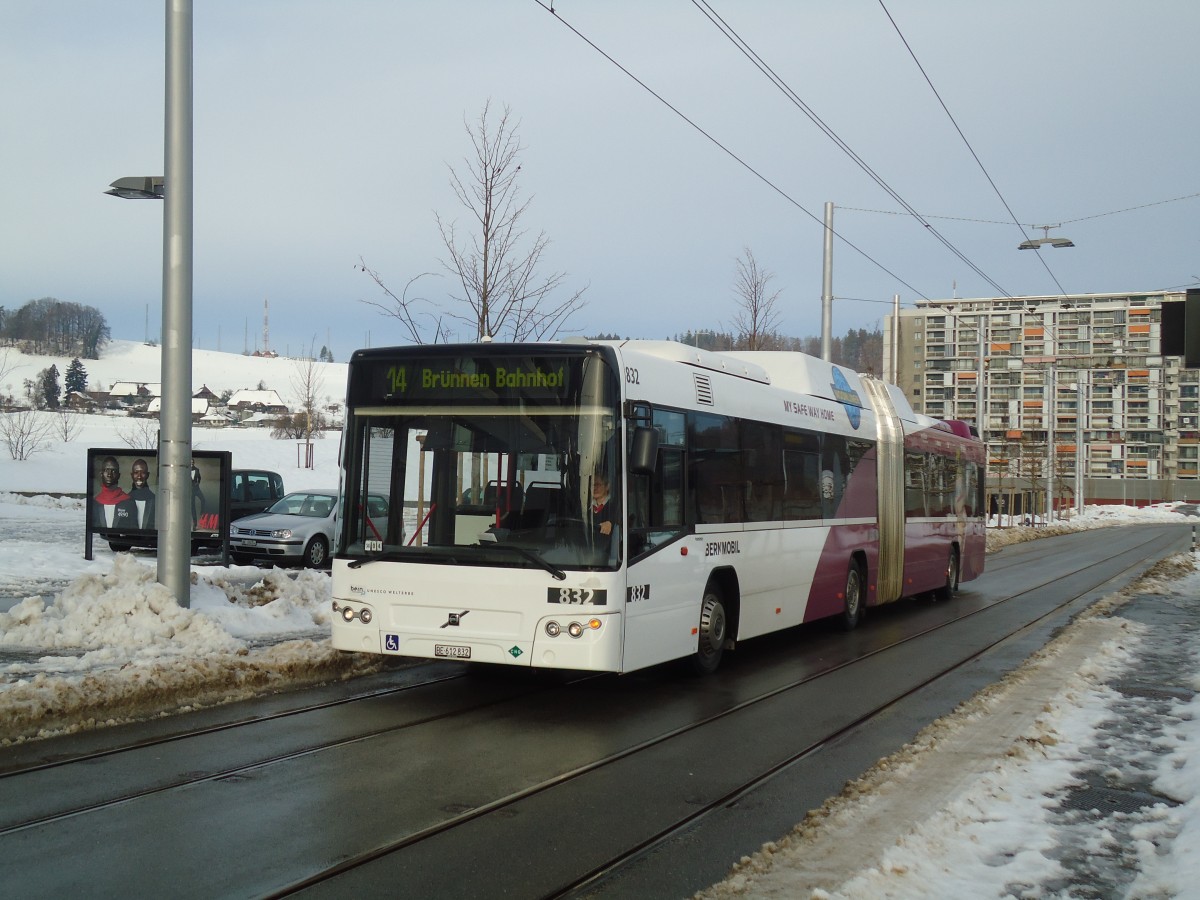 (131'302) - Bernmobil, Bern - Nr. 832/BE 612'832 - Volvo am 7. Dezember 2010 in Bern, Ramuzstrasse