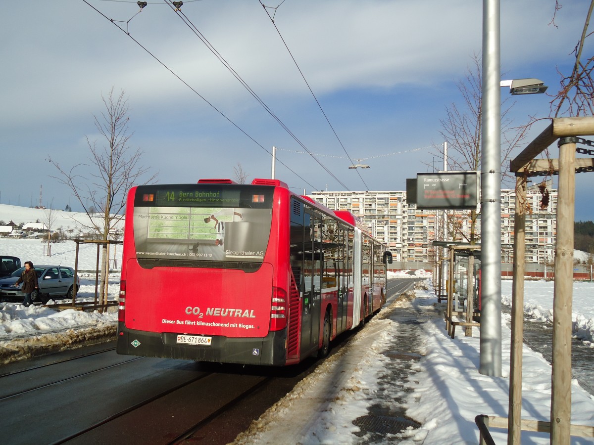 (131'308) - Bernmobil, Bern - Nr. 864/BE 671'864 - Mercedes am 7. Dezember 2010 in Bern, Ramuzstrasse