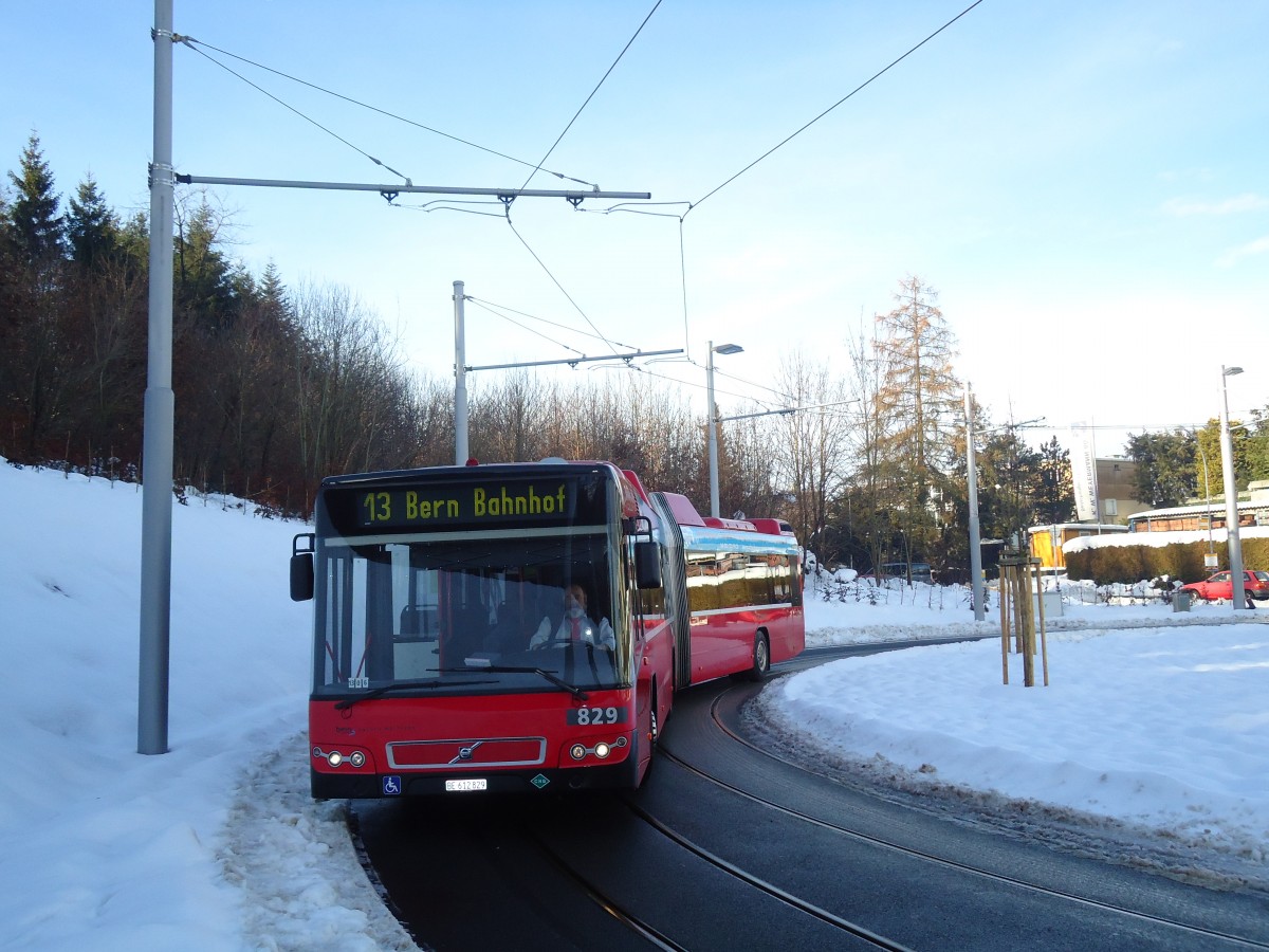 (131'319) - Bernmobil, Bern - Nr. 829/BE 612'829 - Volvo am 7. Dezember 2010 in Bern, Bmpliz