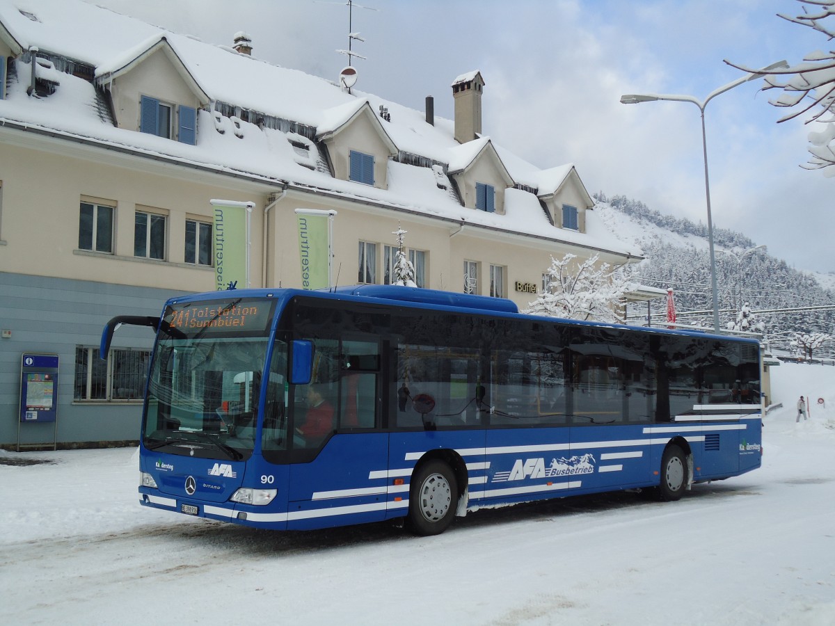 (131'689) - AFA Adelboden - Nr. 90/BE 398'916 - Mercedes am 26. Dezember 2010 beim Bahnhof Kandersteg