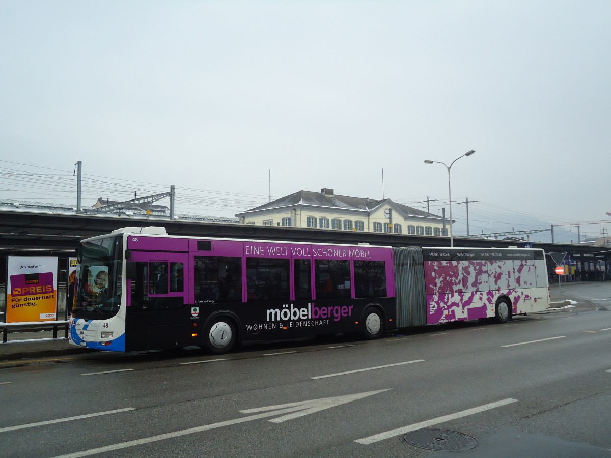 (131'810) - BOGG Wangen b.O. - Nr. 48/SO 83'511 - MAN am 29. Dezember 2010 beim Bahnhof Olten