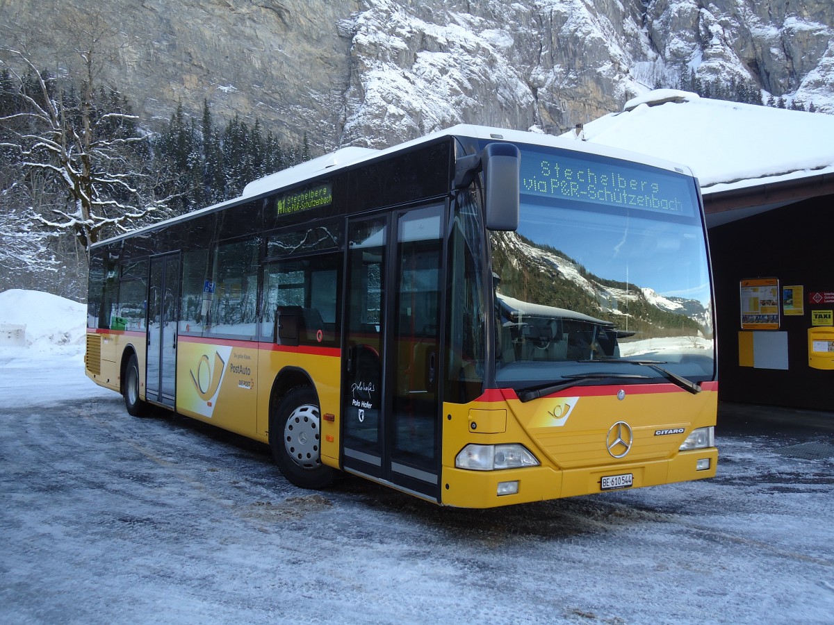 (131'827) - PostAuto Bern - BE 610'544 - Mercedes am 30. Dezember 2010 in Stechelberg, Hotel