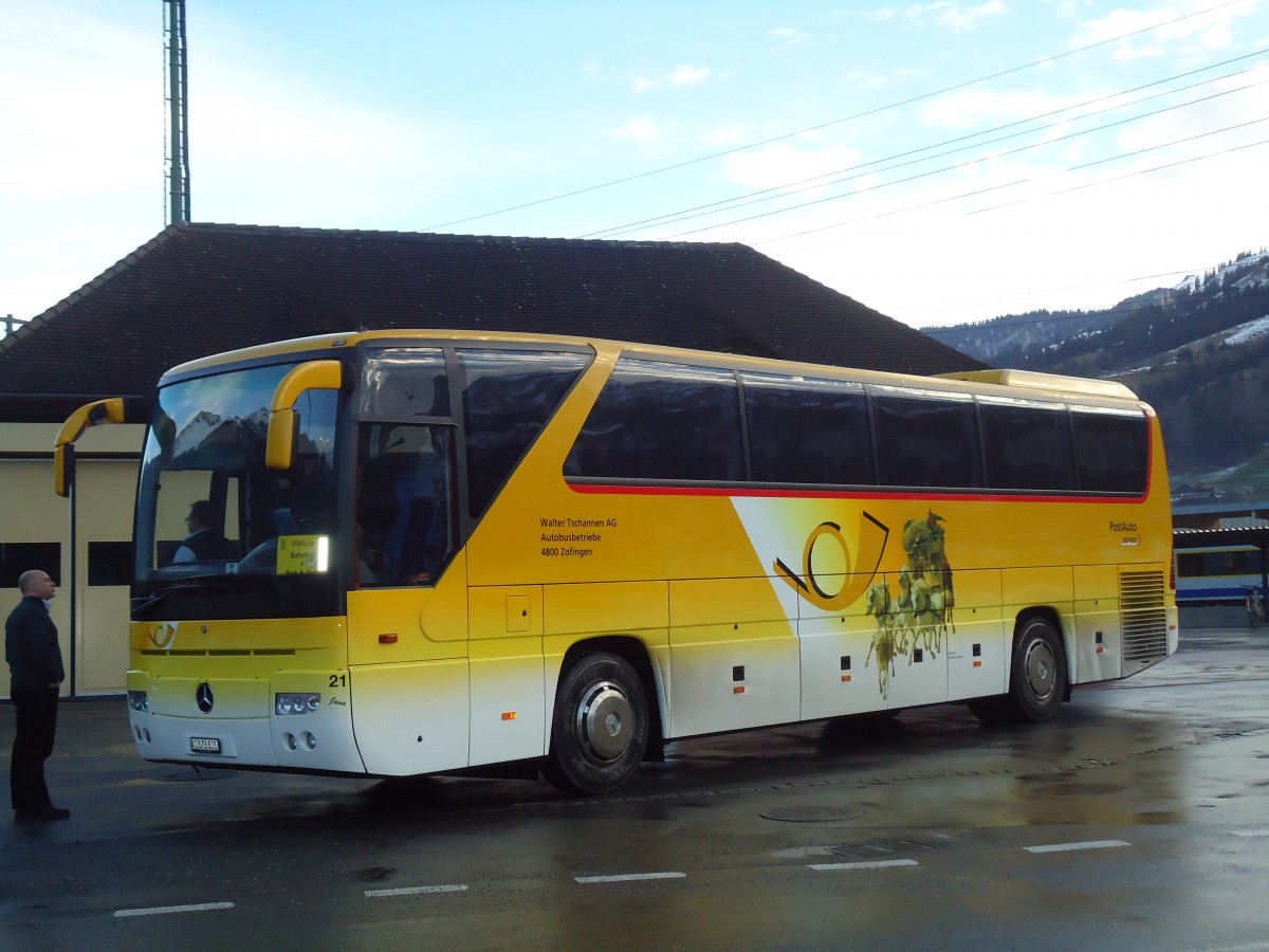 (131'975) - Tschannen, Zofingen - Nr. 21/AG 178'801 - Mercedes am 8. Januar 2011 beim Bahnhof Frutigen