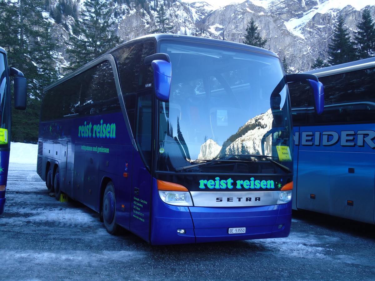 (132'051) - Reist, Gutenburg - BE 53'550 - Setra am 8. Januar 2011 in Adelboden, Unter dem Birg