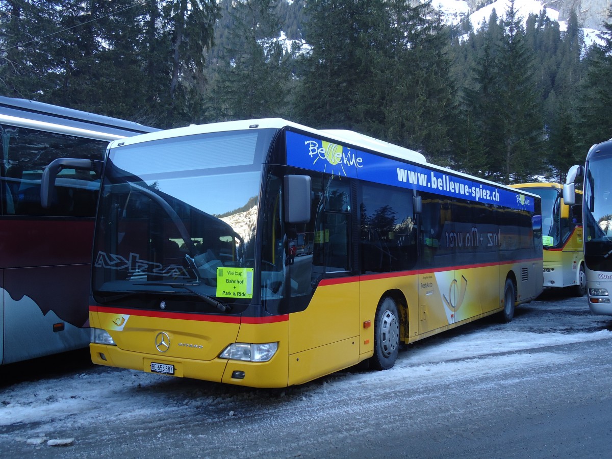 (132'083) - PostAuto Bern - BE 653'387 - Mercedes am 8. Januar 2011 in Adelboden, Unter dem Birg