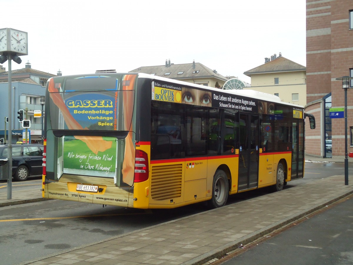 (132'287) - PostAuto Bern - BE 653'382 - Mercedes am 9. Januar 2011 beim Bahnhof Spiez