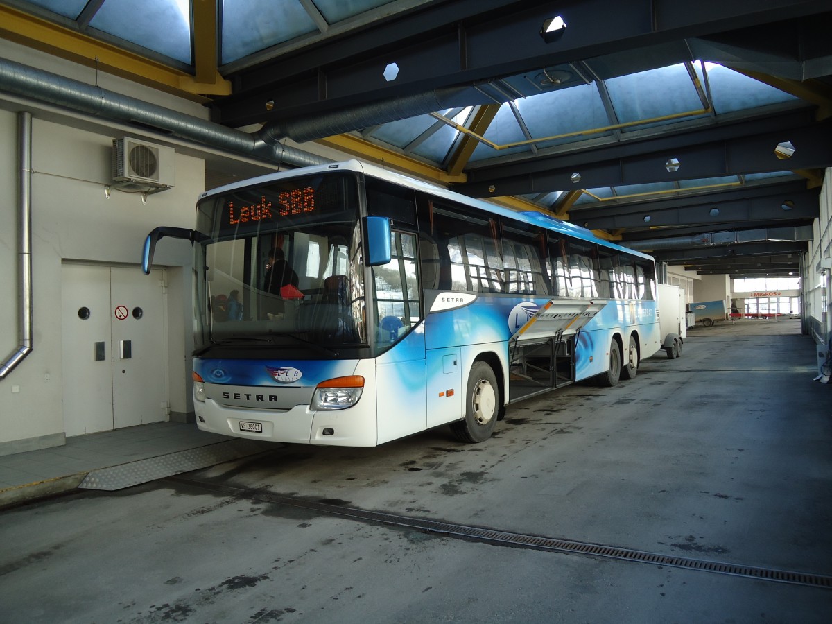 (132'347) - LLB Susten - Nr. 1/VS 38'001 - Setra am 16. Januar 2011 in Leukerbad, Busbahnhof