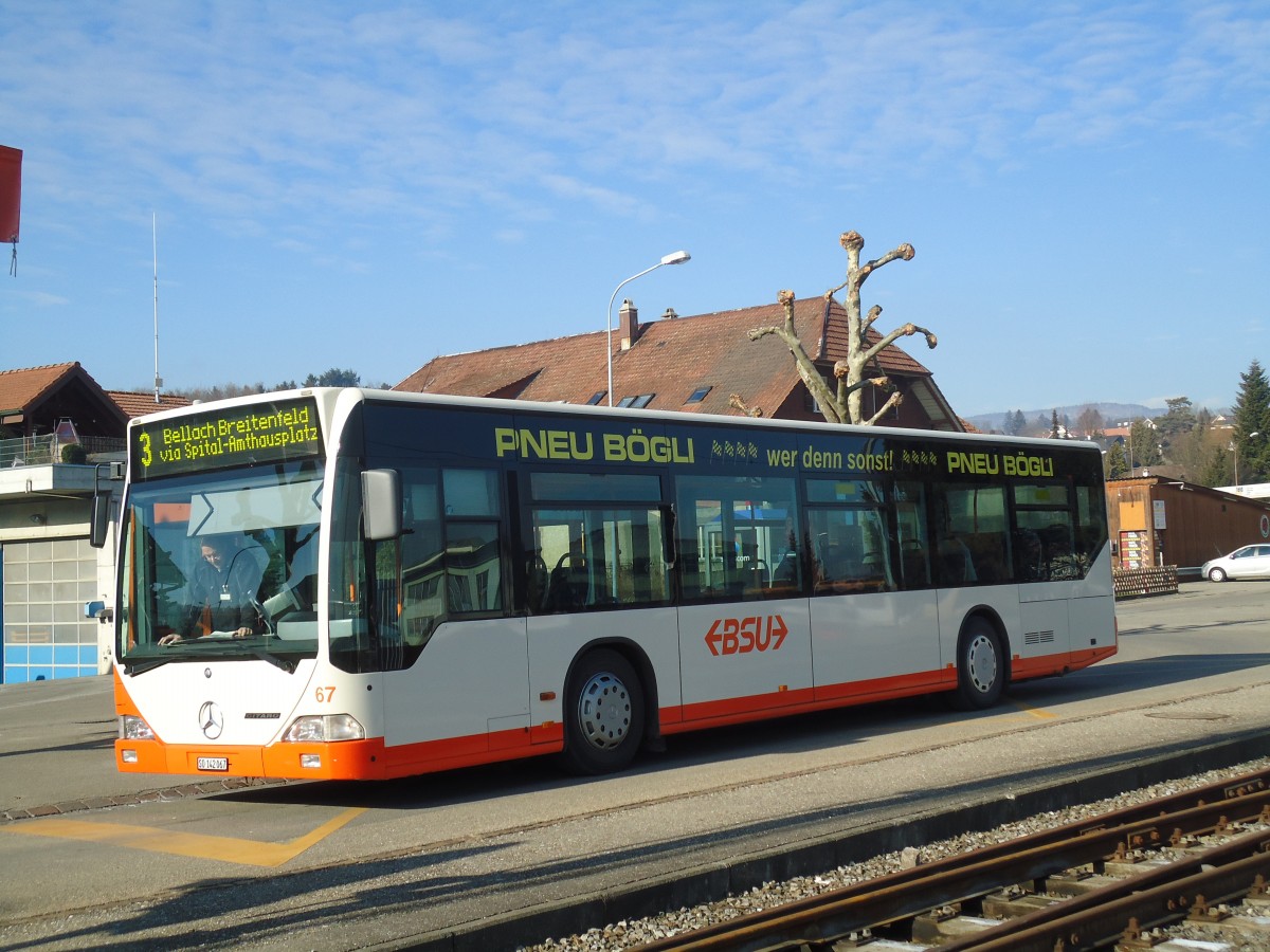 (132'437) - BSU Solothurn - Nr. 67/SO 142'067 - Mercedes am 24. Januar 2011 beim Bahnhof Lohn-Lterkofen