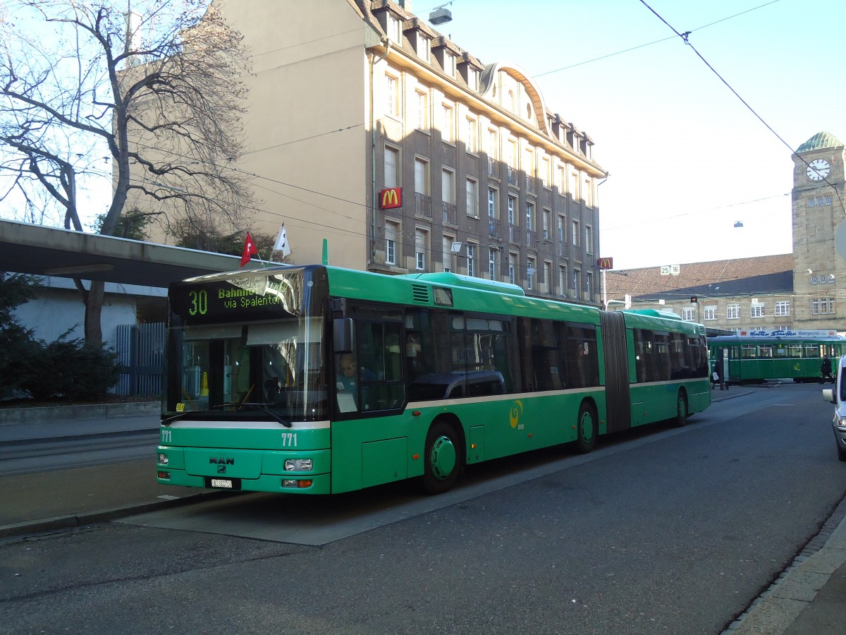 (132'498) - BVB Basel - Nr. 771/BS 3271 - MAN am 7. Februar 2011 in Basel, Badischer Bahnhof