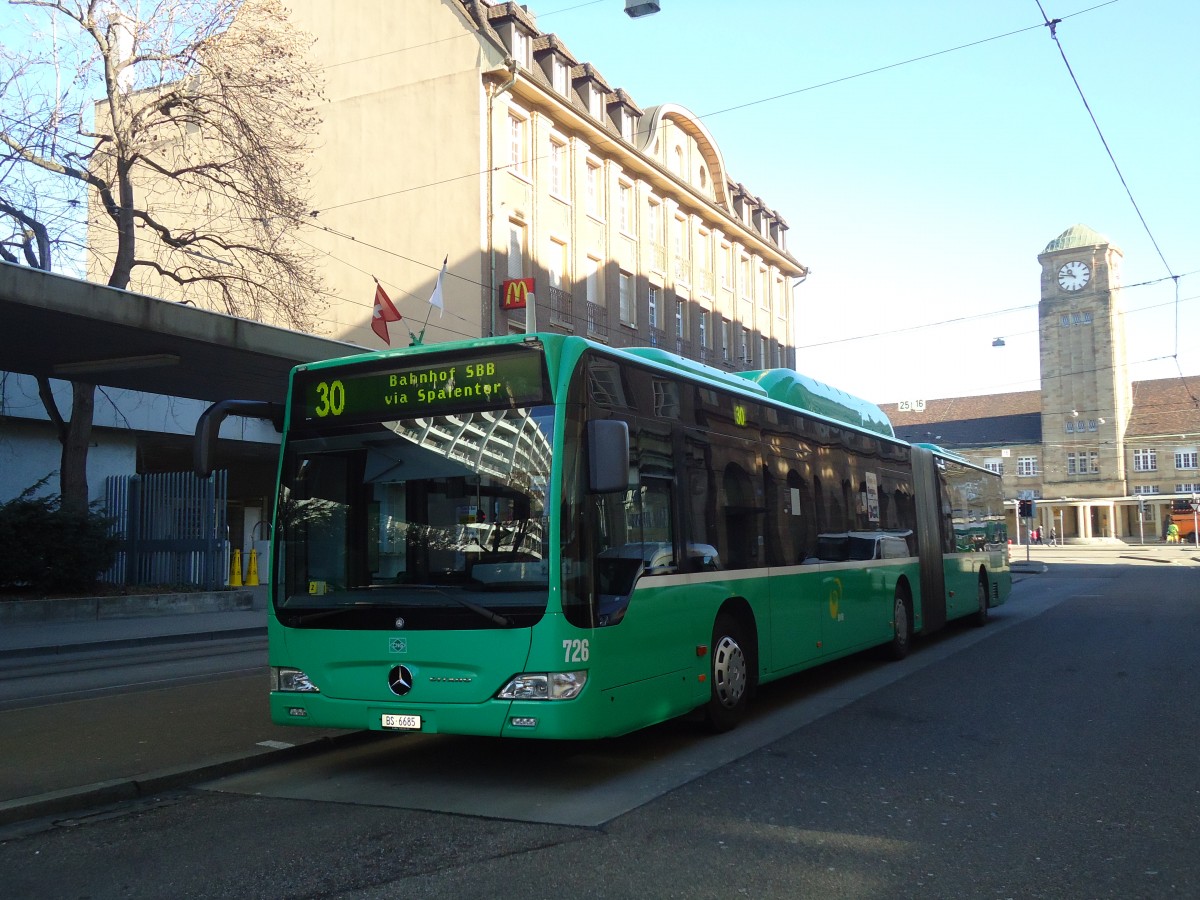 (132'509) - BVB Basel - Nr. 726/BS 6685 - Mercedes am 7. Februar 2011 in Basel, Badischer Bahnhof