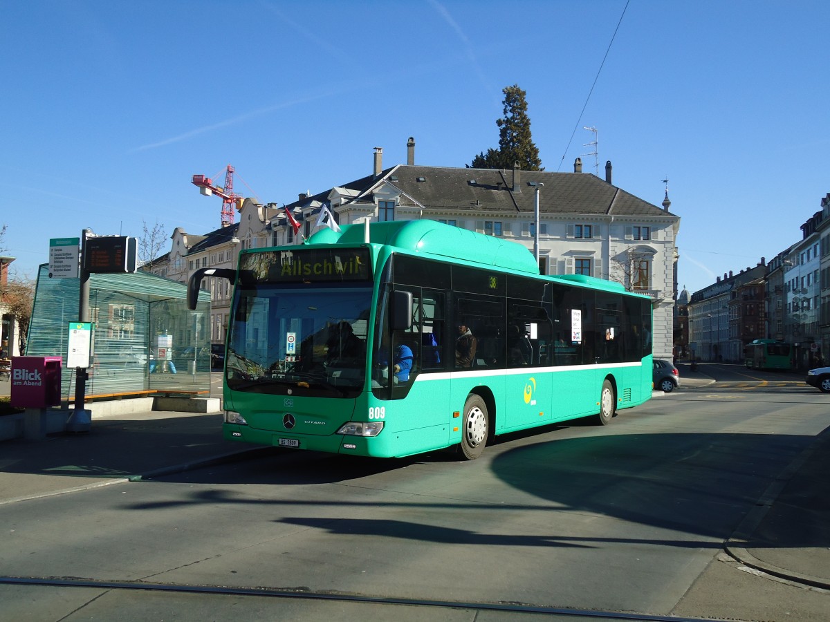 (132'537) - BVB Basel - Nr. 809/BS 2809 - Mercedes am 7. Februar 2011 in Basel, Wettsteinplatz