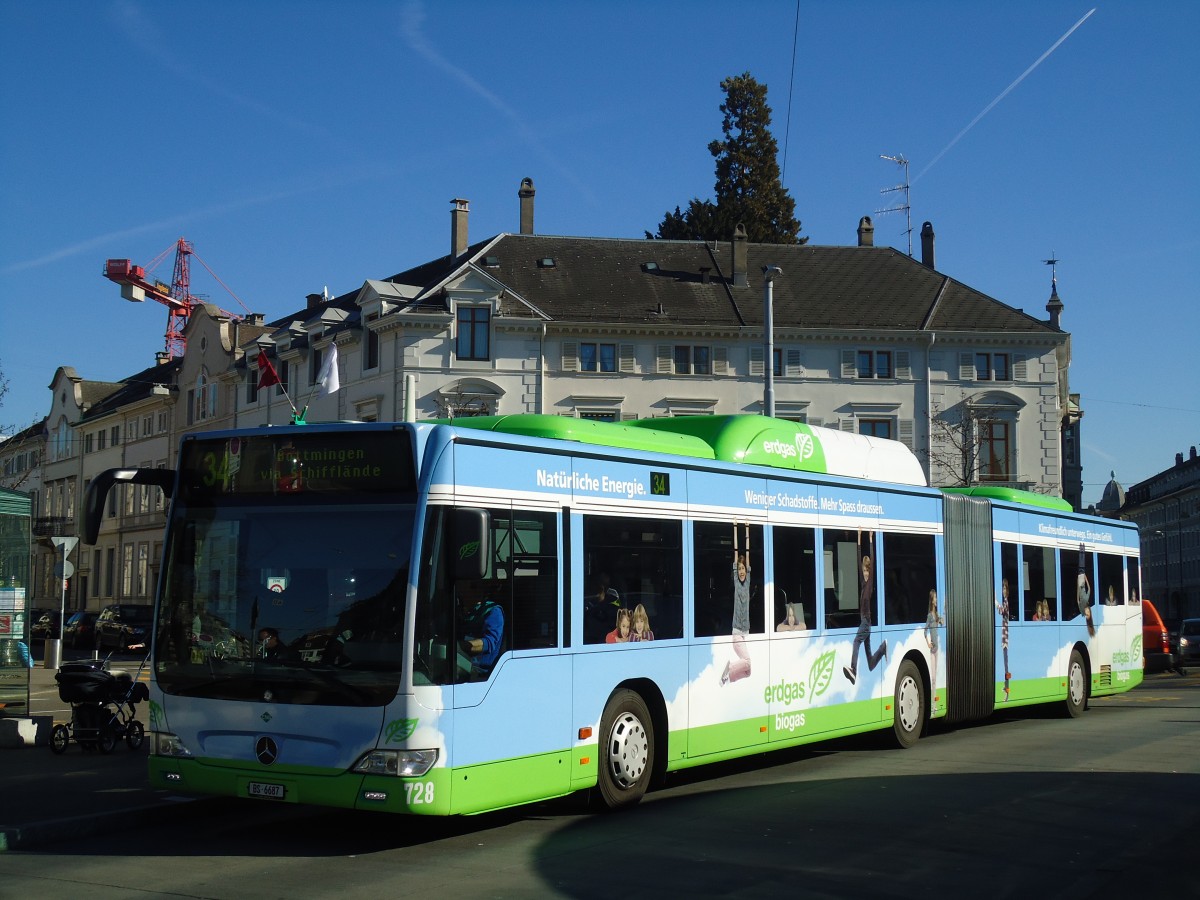 (132'540) - BVB Basel - Nr. 728/BS 6687 - Mercedes am 7. Februar 2011 in Basel, Wettsteinplatz