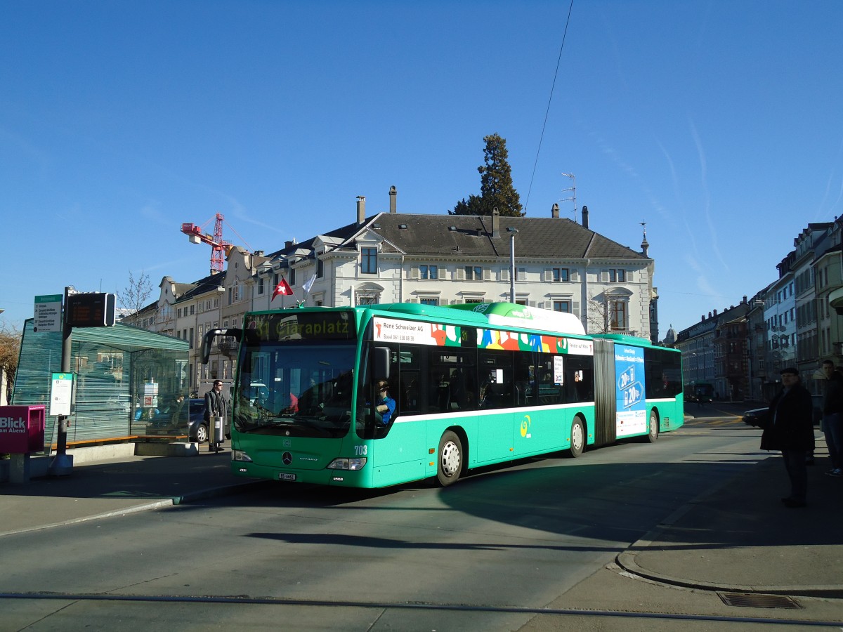 (132'546) - BVB Basel - Nr. 703/BS 6662 - Mercedes am 7. Februar 2011 in Basel, Wettsteinplatz