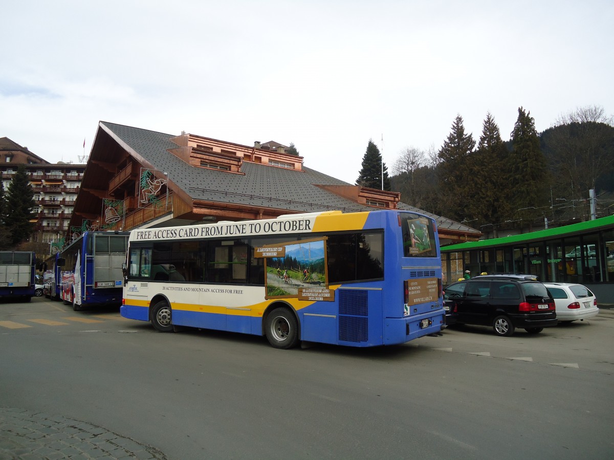 (132'633) - Bonzon, Villars - VD 297'746 - Volvo/Berkhof (ex TC La Chaux-de-Fonds Nr. 192) am 19. Februar 2011 beim Bahnhof Villars-sur-Ollon