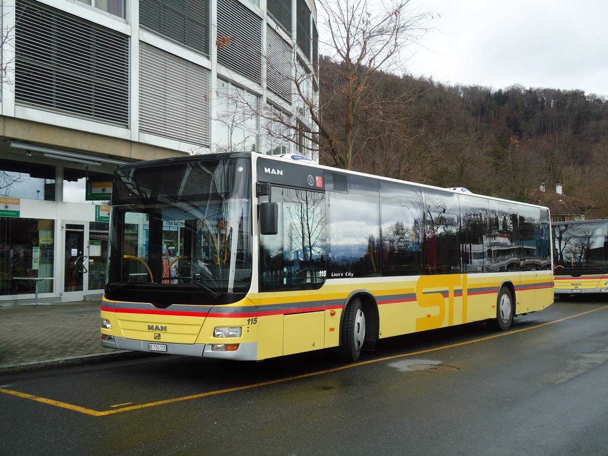 (132'649) - STI Thun - Nr. 115/BE 700'115 - MAN am 27. Februar 2011 bei der Schifflndte Thun