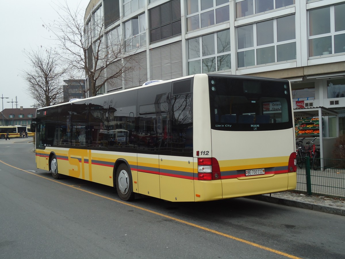 (132'676) - STI Thun - Nr. 112/BE 700'112 - MAN am 7. Mrz 2011 bei der Schifflndte Thun