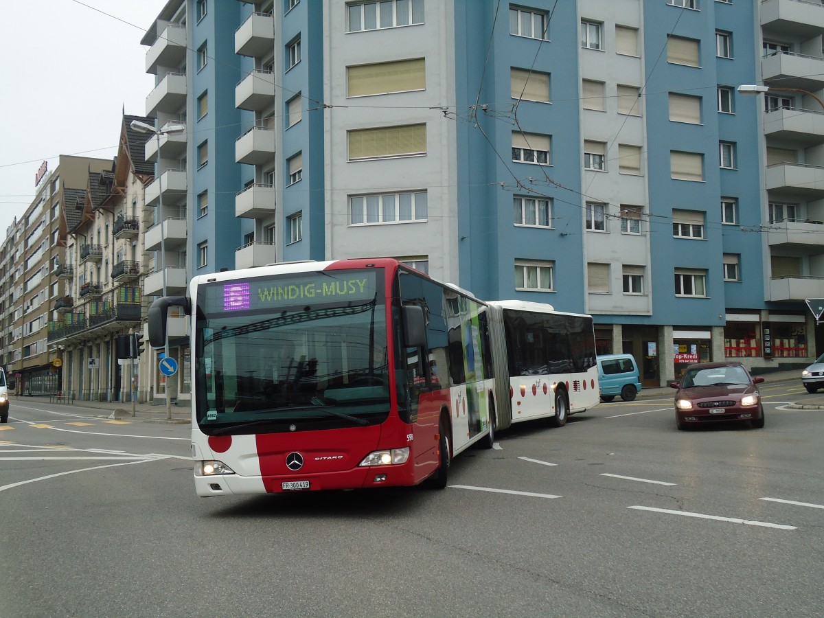 (132'690) - TPF Fribourg - Nr. 598/FR 300'419 - Mercedes am 7. Mrz 2011 in Fribourg, Avenue Beauregard