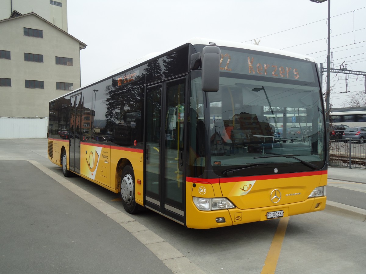 (132'728) - Wieland, Murten - Nr. 50/FR 300'633 - Mercedes (ex Klopfstein, Laupen Nr. 10) am 7. Mrz 2011 beim Bahnhof Ddingen