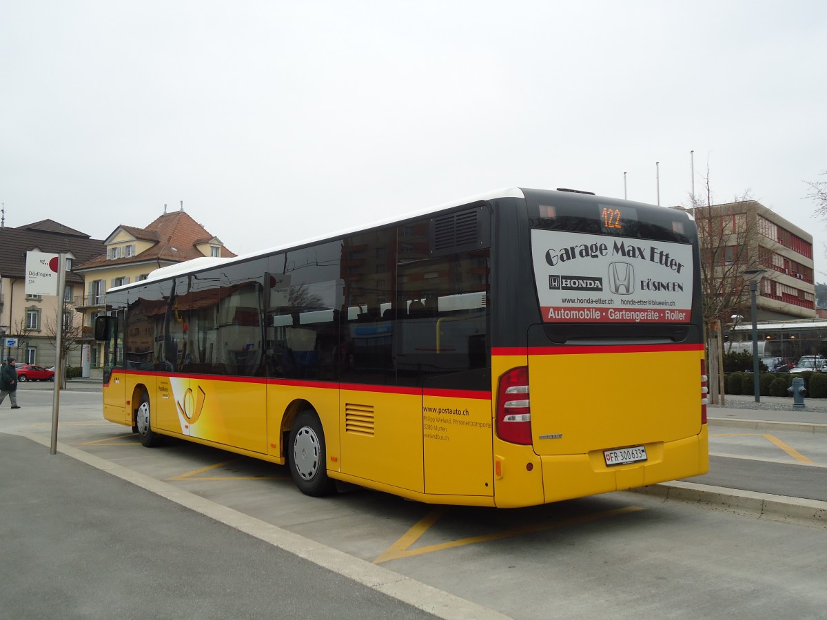 (132'730) - Wieland, Murten - Nr. 50/FR 300'633 - Mercedes (ex Klopfstein, Laupen Nr. 10) am 7. Mrz 2011 beim Bahnhof Ddingen