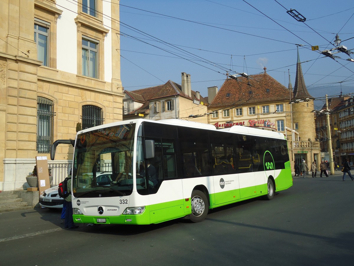 (132'754) - TRN La Chaux-de-Fonds - Nr. 332/NE 20'232 - Mercedes am 8. Mrz 2011 in Neuchtel, Place Pury