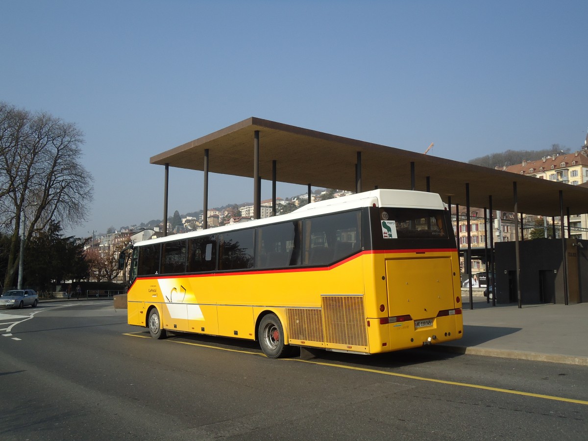 (132'759) - CarPostal Ouest - NE 110'345 - Bova am 8. Mrz 2011 beim Bahnhof Neuchtel