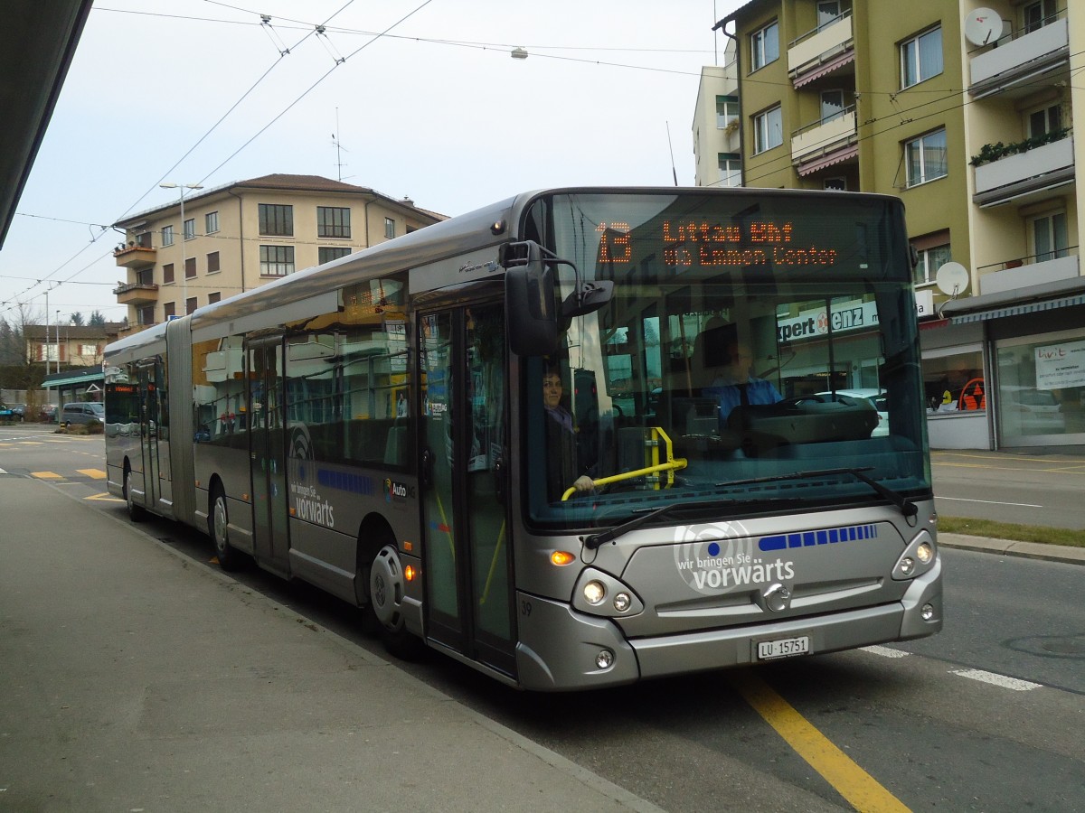 (132'978) - AAGR Rothenburg - Nr. 39/LU 15'751 - Irisbus am 11. Mrz 2011 in Emmenbrcke, Sprengi