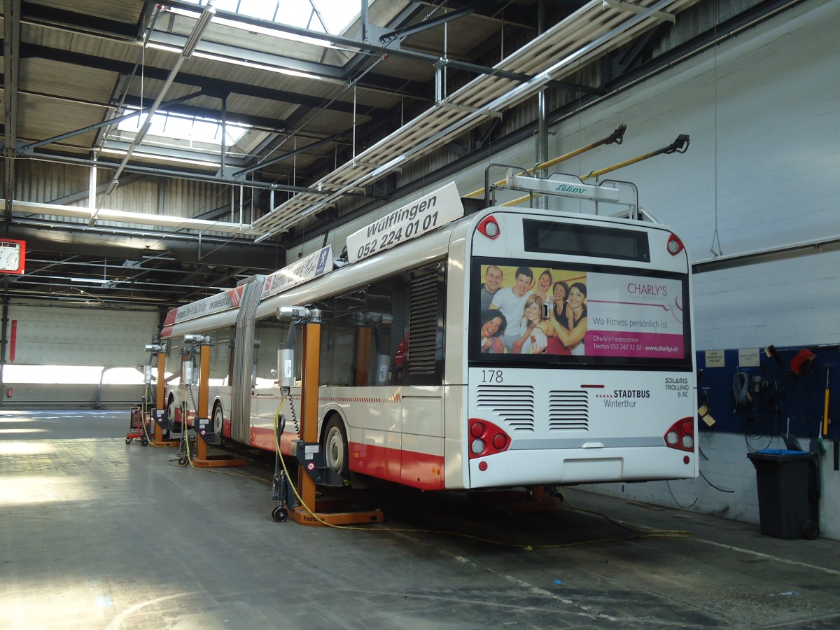 (133'126) - SW Winterthur - Nr. 178 - Solaris Gelenktrolleybus am 20. Mrz 2011 in Winterthur, Depot Grzefeld