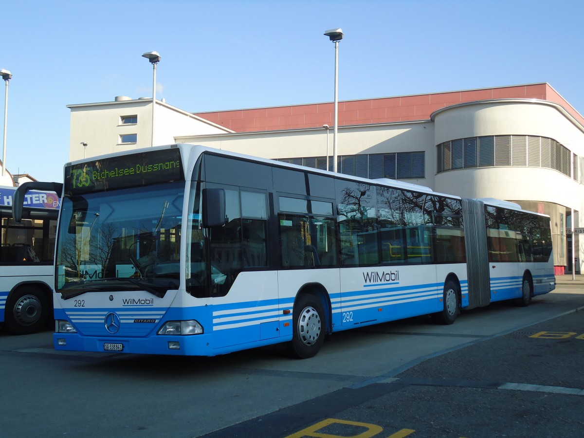 (133'149) - WilMobil, Wil - Nr. 292/SG 338'841 - Mercedes (ex RTB Altsttten Nr. 1) am 23. Mrz 2011 beim Bahnhof Wil