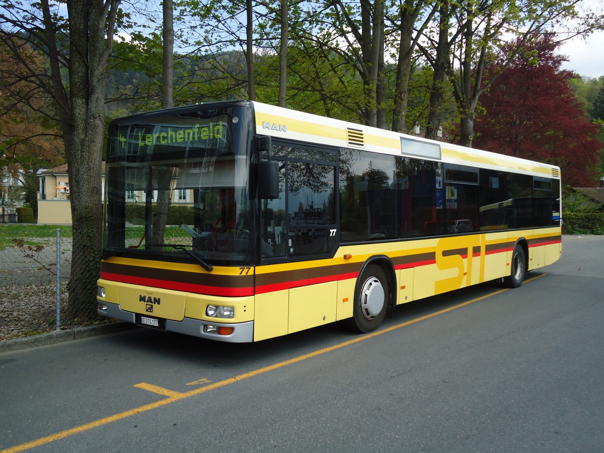 (133'343) - STI Thun - Nr. 77/BE 274'177 - MAN am 18. April 2011 bei der Schifflndte Thun