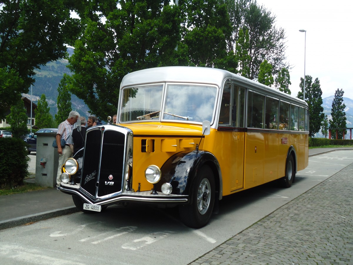 (133'645) - Roost, Steinhausen - ZG 4011 - Berna/Hess (ex diverse Besitzer; ex AGO Olten Nr. 5) am 14. Mai 2011 beim Bahnhof Flelen