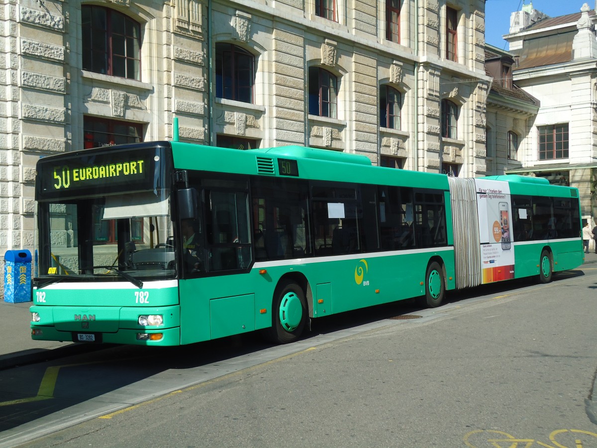 (133'685) - BVB Basel - Nr. 782/BS 3282 - MAN am 16. Mai 2011 beim Bahnhof Basel