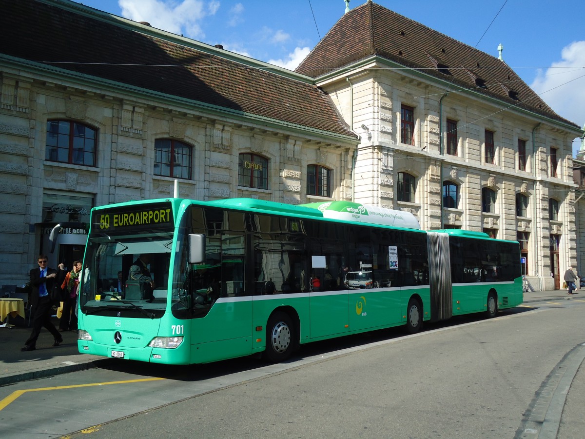 (133'689) - BVB Basel - Nr. 701/BS 6660 - Mercedes am 16. Mai 2011 beim Bahnhof Basel