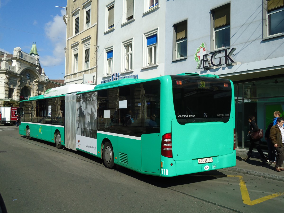 (133'690) - BVB Basel - Nr. 718/BS 6677 - Mercedes am 16. Mai 2011 beim Bahnhof Basel