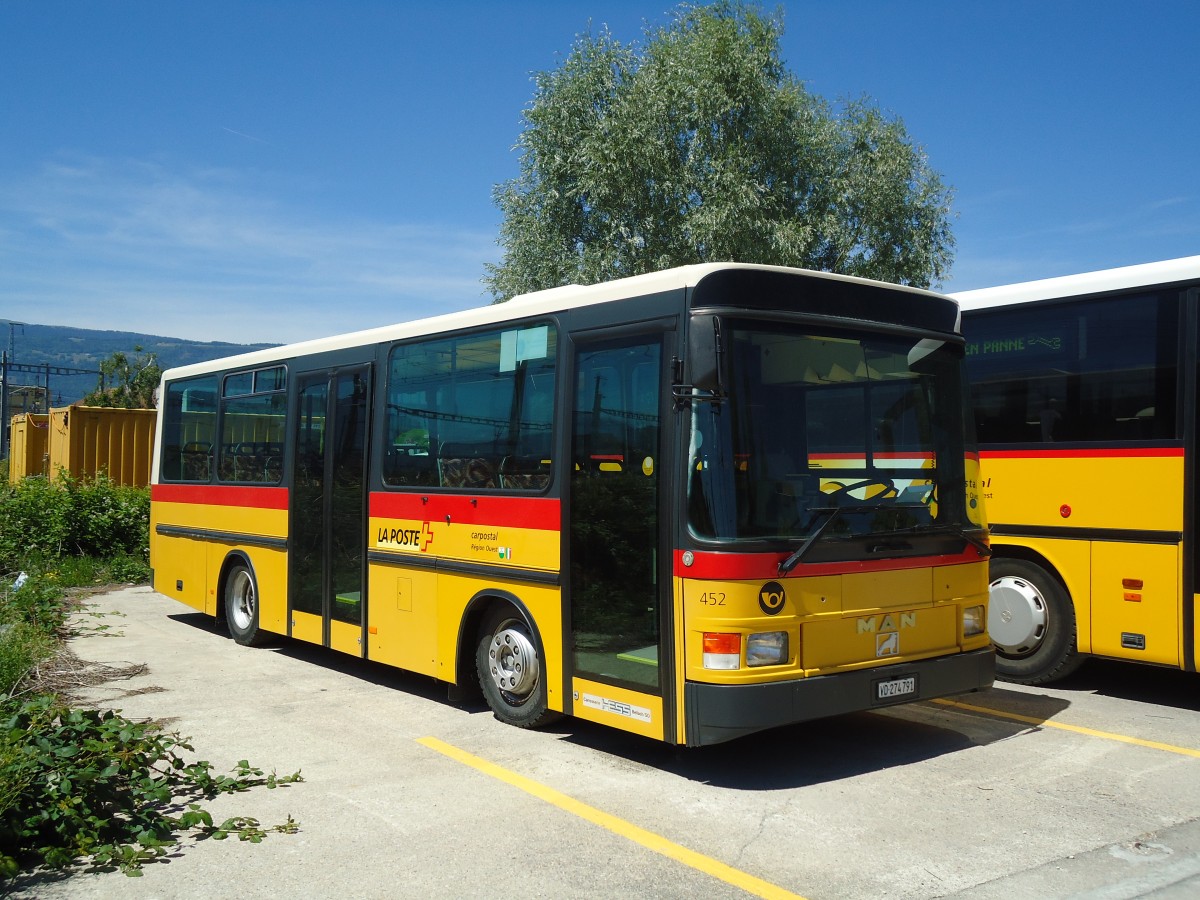 (133'909) - CarPostal Ouest - VD 274'791 - MAN/Hess (ex PostAuto Bern Nr. 452; ex Trachsel, Hasle-Regsau; ex Loosli, Wyssachen) am 29. Mai 2011 in Yverdon, Garage