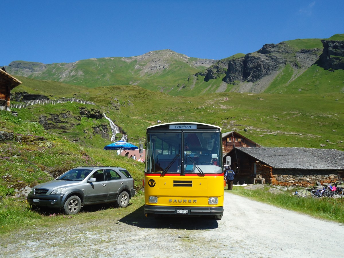 (134'691) - AVG Meiringen - Nr. 74/BE 607'481 - Saurer/R&J (ex P 24'357) am 3. Juli 2011 in Grindelwald, Bachlger