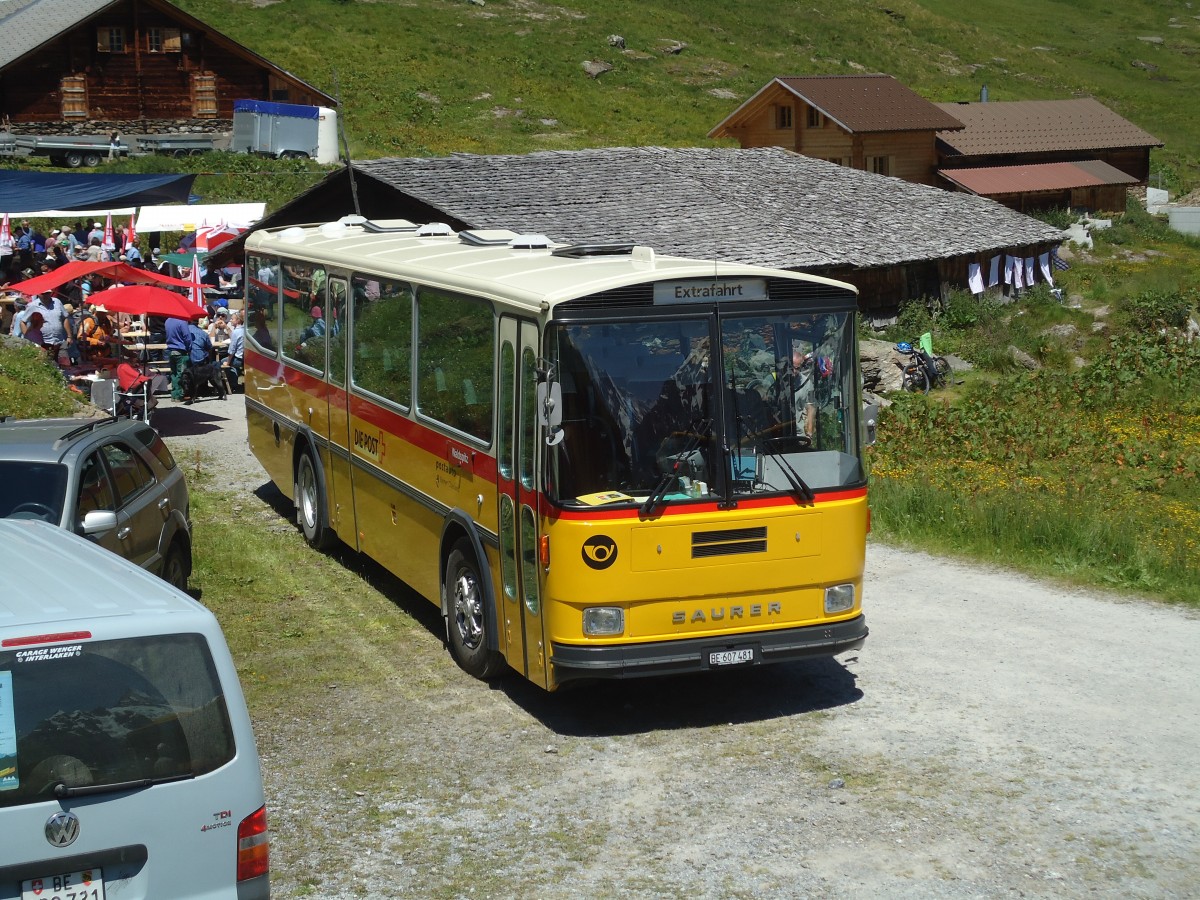 (134'706) - AVG Meiringen - Nr. 74/BE 607'481 - Saurer/R&J (ex P 24'357) am 3. Juli 2011 in Grindelwald, Bachlger