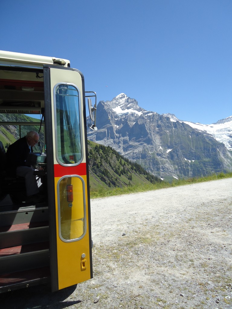 (134'717) - AVG Meiringen - Nr. 74/BE 607'481 - Saurer/R&J (ex P 24'357) am 3. Juli 2011 in Grindelwald, Bachlger (Teilaufnahme)