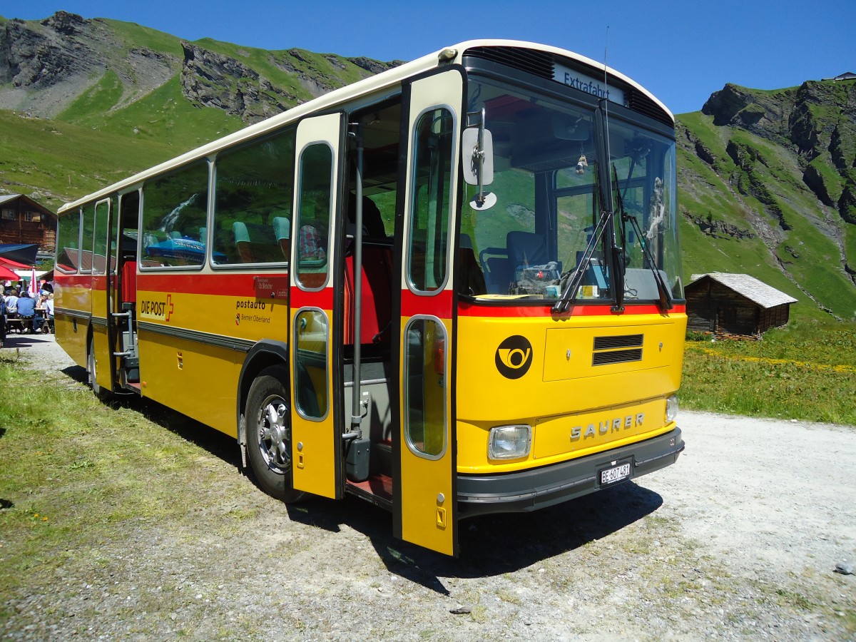 (134'719) - AVG Meiringen - Nr. 74/BE 607'481 - Saurer/R&J (ex P 24'357) am 3. Juli 2011 in Grindelwald, Bachlger