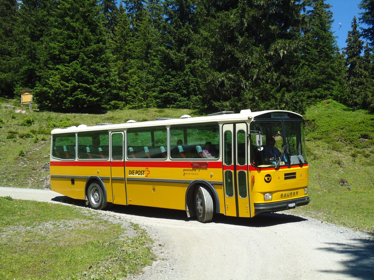 (134'725) - AVG Meiringen - Nr. 74/BE 607'481 - Saurer/R&J (ex P 24'357) am 3. Juli 2011 auf der Strasse Waldspitz-Grindelwald