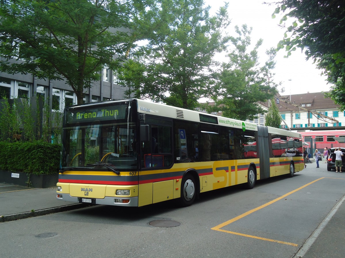 (134'845) - STI Thun - Nr. 107/BE 521'107 - MAN am 9. Juli 2011 in Thun, Mnchstrasse