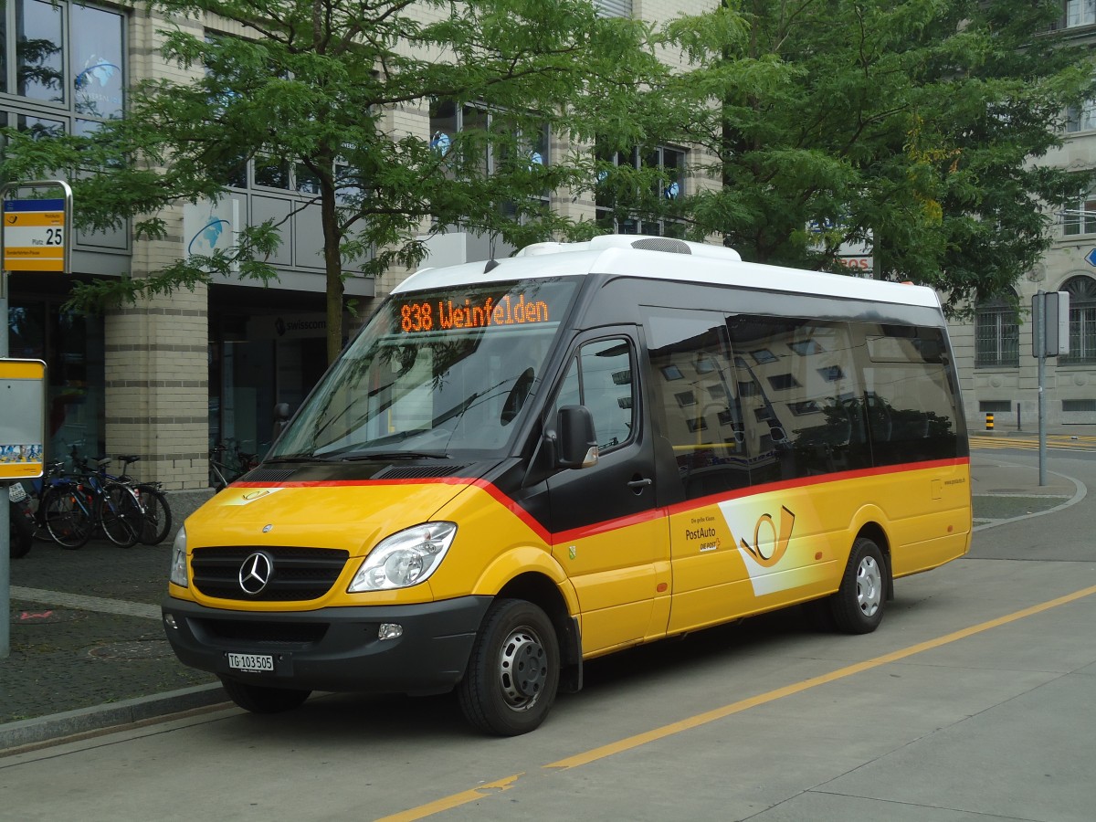 (134'918) - PostAuto Ostschweiz - TG 103'505 - Mercedes am 10. Juli 2011 beim Bahnhof Frauenfeld