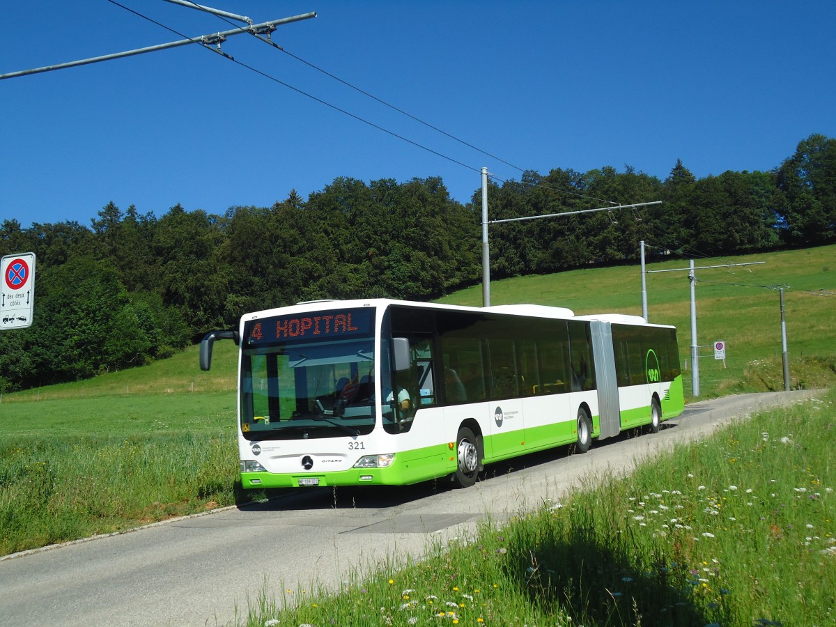 (134'962) - TRN La Chaux-de-Fonds - Nr. 321/NE 109'321 - Mercedes am 11. Juli 2011 in La Chaux-de-Fonds, Eplatures