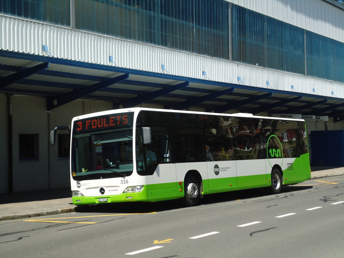 (134'986) - TRN La Chaux-de-Fonds - Nr. 316/NE 56'216 - Mercedes am 11. Juli 2011 in La Chaux-de-Fonds, Patinoire