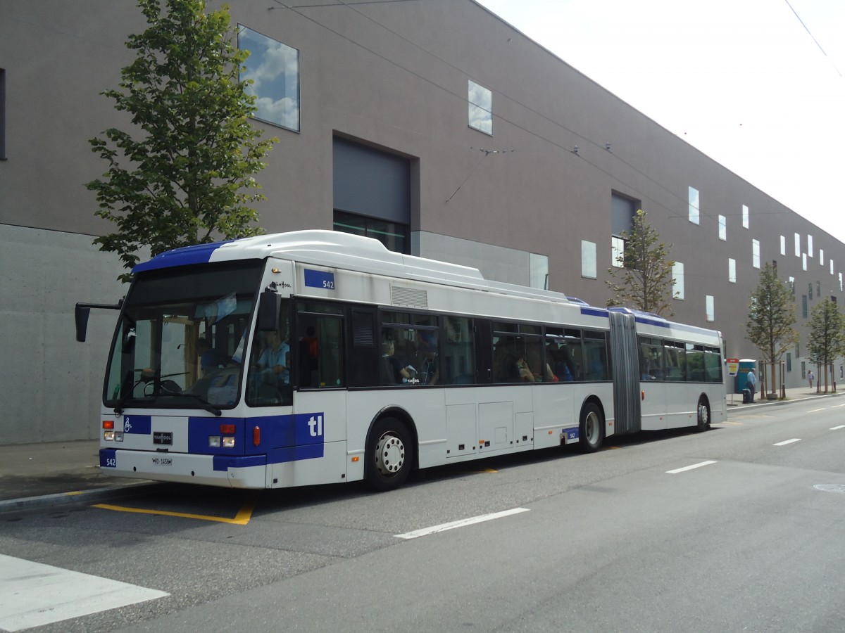 (135'045) - TL Lausanne - Nr. 542/VD 1458 - Van Hool am 12. Juli 2011 in Lausanne, Beaulieu