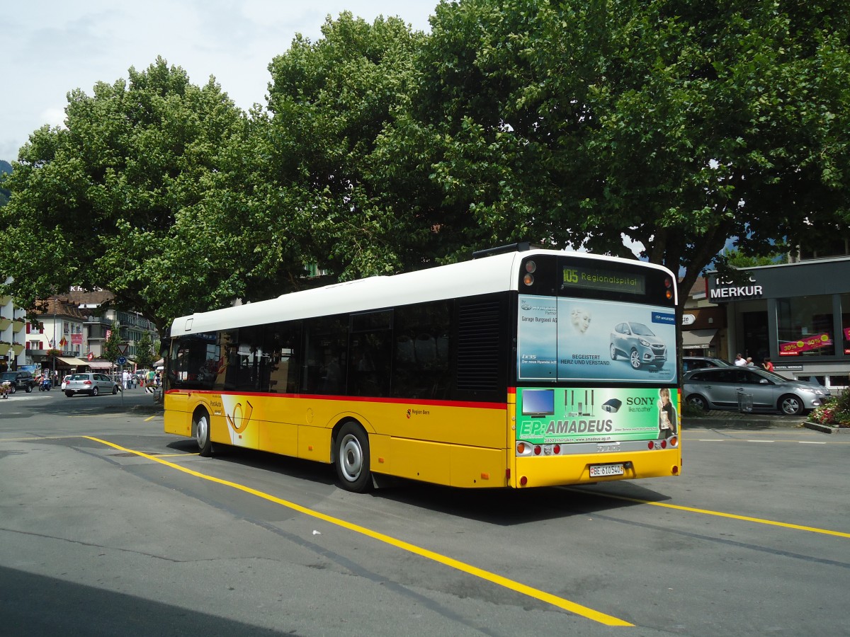 (135'167) - PostAuto Bern - BE 610'540 - Solaris am 15. Juli 2011 beim Bahnhof Interlaken West