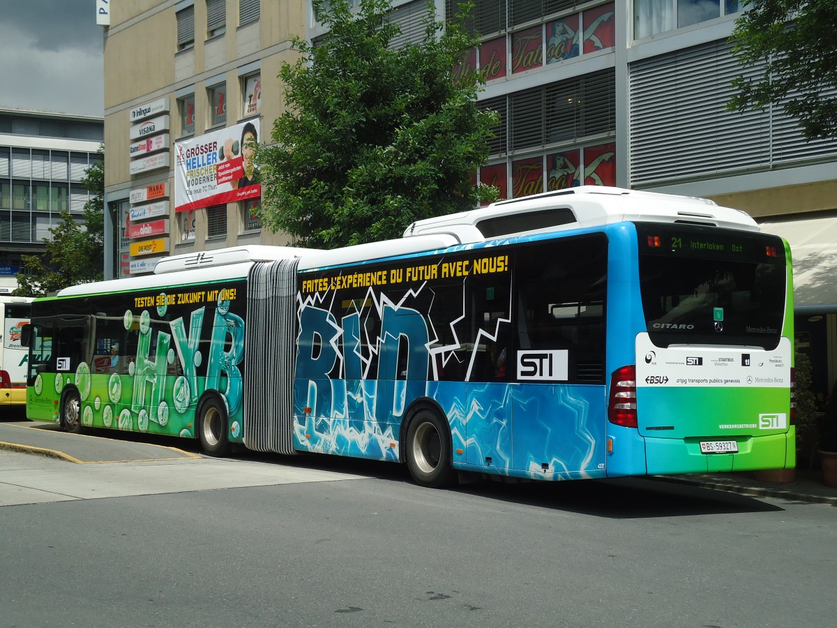 (135'198) - STI Thun (Testbus) - BS 59'327 - Mercedes am 22. Juli 2011 beim Bahnhof Thun